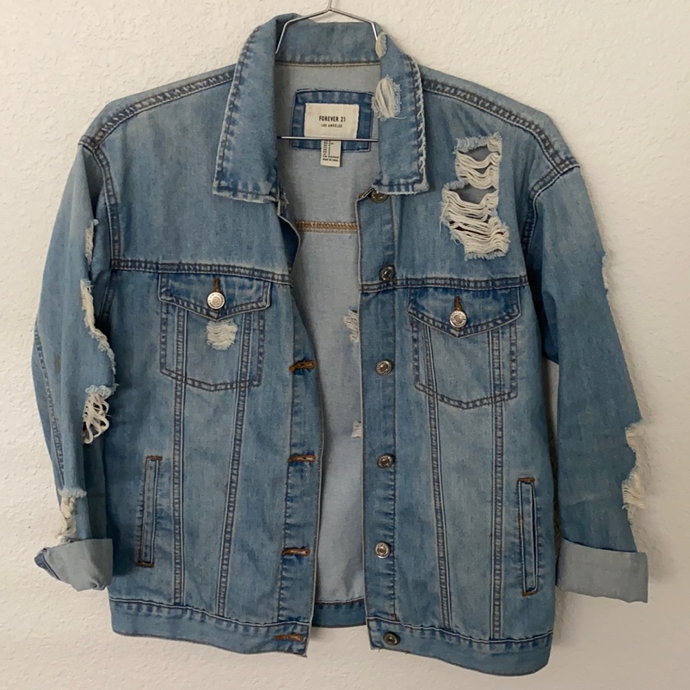 Forever 21 distressed Jean jacket. Size small